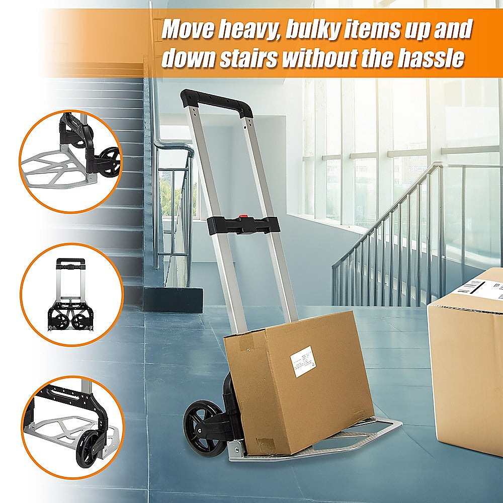 150KG Portable Cart Folding Dolly Push Truck Hand Collapsible Luggage Trolley