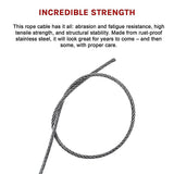 50M 316 Marine Stainless Steel Wire Rope Cable Decking Balustrade Rigging 7x19 4mm - Extra Image