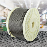 50M 316 Marine Stainless Steel Wire Rope Cable Decking Balustrade Rigging 7x19 4mm - Front View