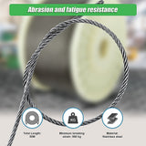 50M 316 Marine Stainless Steel Wire Rope Cable Decking Balustrade Rigging 7x19 4mm - Rear View