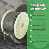 50M 316 Marine Stainless Steel Wire Rope Cable Decking Balustrade Rigging 7x19 4mm - Low Angle