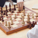 Chess Board Games Folding Large Chess Wooden Chessboard Set Wood Toy Gift - Front View