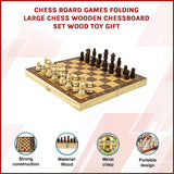Chess Board Games Folding Large Chess Wooden Chessboard Set Wood Toy Gift