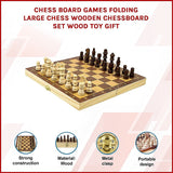 Chess Board Games Folding Large Chess Wooden Chessboard Set Wood Toy Gift - Side View