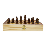 Chess Board Games Folding Large Chess Wooden Chessboard Set Wood Toy Gift - Close-Up Angle