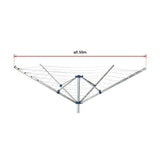 4 Arm Rotary Garden Washing Line Clothes Airer Dryer Outdoor Spike 40m Length - Low Angle