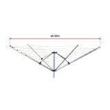 4 Arm Rotary Garden Washing Line Clothes Airer Dryer Outdoor Spike 40m Length - Rear View