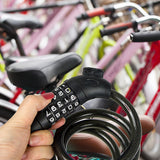 Security 5 Digit Combination Bike Cable Lock with Mounting Bracket - Front View