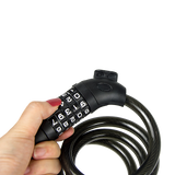 Security 5 Digit Combination Bike Cable Lock with Mounting Bracket - 45-Degree Angle