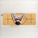 Natural Cork TPE Yoga Mat Sports Eco Friendly Exercise Fitness Gym Pilates - Front View