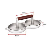 Double Burger Press Hamburger Maker Non Stick Aluminium Beef Patty Meat BBQ - Low Angle