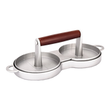 Double Burger Press Hamburger Maker Non Stick Aluminium Beef Patty Meat BBQ - Top-Down View