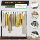 Commercial Clothing Garment Rack Retail Shop Black - Close-Up Angle