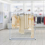 Commercial Clothing Garment Rack Retail Shop White - 45-Degree Angle