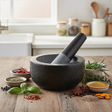 Large Pestle and Mortar Set Durable Granite Stone Spice & Herb Crusher - Rear View