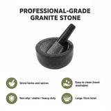 Large Pestle and Mortar Set Durable Granite Stone Spice & Herb Crusher - Extra Image