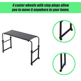 Overbed Table Work Laptop Desk with Wheels - 45-Degree Angle