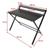 Folding Desk with Shelf Computer Laptop PC Table Side Home Office Furniture - Close-Up Angle