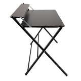 Folding Desk with Shelf Computer Laptop PC Table Side Home Office Furniture - 45-Degree Angle