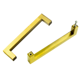 15x Brushed Brass Drawer Pulls Kitchen Cabinet Handles - Gold Finish 128mm - Rear View