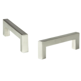 Brushed Nickel Stainless Steel Kitchen Cabinet Square Drawer Pull Door Handles 15-Pack - Low Angle