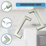 Brushed Nickel Stainless Steel Kitchen Cabinet Square Drawer Pull Door Handles 15-Pack - Extra Image