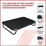 110 x 65cm Dog Pet Bed Foldable Elevated Portable Waterproof Outdoor Raised Basket - Top-Down View