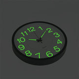 305mm Luminous Wall Clock Glow In The Dark Silent Quartz Indoor Home Modern Clock - Front View