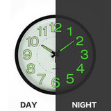 305mm Luminous Wall Clock Glow In The Dark Silent Quartz Indoor Home Modern Clock - Close-Up Angle
