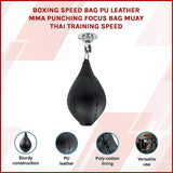 Boxing Speed Bag PU Leather MMA Punching Focus Bag Muay Thai Training Speed - Side View