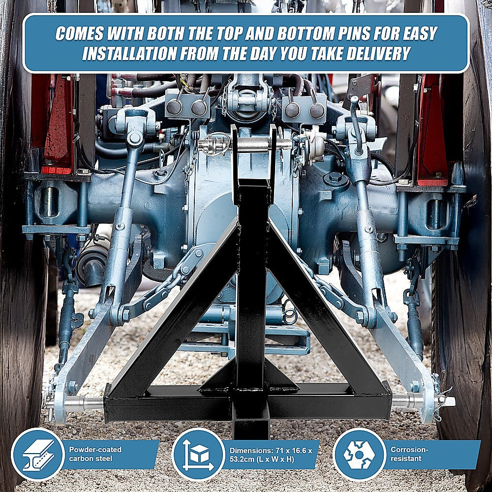 Heavy Duty Steel 3 Point 2 Trailer Hitch Receiver Tow Drawbar For Cat 1 Tractor