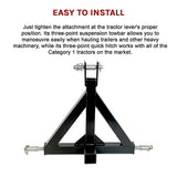Heavy Duty Steel 3 Point 2 Trailer Hitch Receiver Tow Drawbar For Cat 1 Tractor