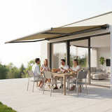 5.5m x 3.0m Retractable Folding Arm Awning Heavy Duty Full Cassette Motorised - 45-Degree Angle