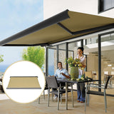5.5m x 3.0m Retractable Folding Arm Awning Heavy Duty Full Cassette Motorised - 45-Degree Angle
