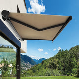 5.5m x 3.0m Retractable Folding Arm Awning Heavy Duty Full Cassette Motorised - Close-Up Angle