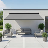 5.5m x 3.0m Retractable Folding Arm Awning Heavy Duty Full Cassette Motorised - Top-Down View