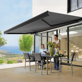 5.5m x 3.0m Retractable Folding Arm Awning Heavy Duty Full Cassette Motorised - Rear View