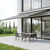 5.5m x 3.0m Retractable Folding Arm Awning Heavy Duty Full Cassette Motorised - Front View