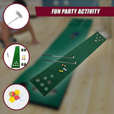 Golf Beer Pong Game Toy Set Green Golf Putting Matt with 2 Putters, 6 Balls - Extra Image