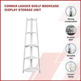 Corner Ladder Shelf Bookcase Display Storage Unit - Side View