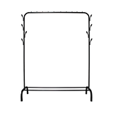 Closet Organizer Metal Garment Rack Portable Clothes Hanger Storage Shoes Rack Black - Top-Down View