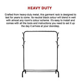 Closet Organizer Metal Garment Rack Portable Clothes Hanger Storage Shoes Rack Black - Rear View