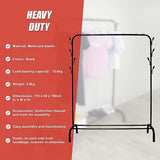Closet Organizer Metal Garment Rack Portable Clothes Hanger Storage Shoes Rack Black - Low Angle