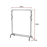 Closet Organizer Metal Garment Rack Portable Clothes Hanger Storage Shoes Rack Black - Extra Image