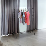 Closet Organizer Metal Garment Rack Portable Clothes Hanger Storage Shoes Rack Black