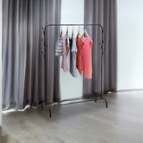 Closet Organizer Metal Garment Rack Portable Clothes Hanger Storage Shoes Rack Black - 45-Degree Angle