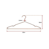 Adult 16.5 Rose Gold Shiny Metal Wire Coat Suit Top Clothes Hangers (60pc per set) - Low Angle
