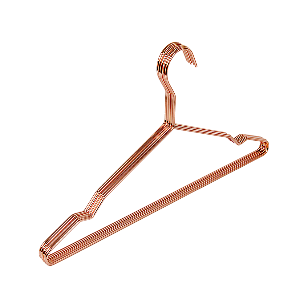 Adult 16.5 Rose Gold Shiny Metal Wire Coat Suit Top Clothes Hangers (60pc per set)