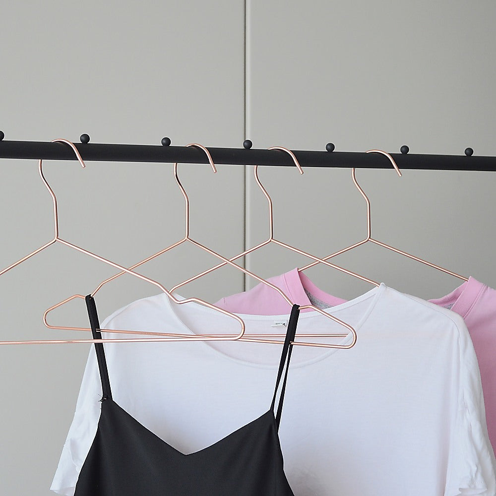 Adult 16.5 Rose Gold Shiny Metal Wire Coat Suit Top Clothes Hangers (30pc per set)