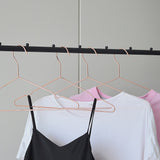 Adult 16.5 Rose Gold Shiny Metal Wire Coat Suit Top Clothes Hangers (30pc per set) - Front View